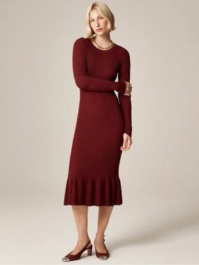 J.Crew super-stretch ruffle sweater-dress